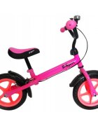 R-Sport Bicicleta copii fara pedale R9 roz 11 inch scaun moale reglabil pe inaltime 38-45 cm roti din spuma EVA frana pe roata din fata cadru usor din otel pana la 35 kg varsta 3-6 ani