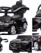 R-Sport Masinuta copii de impins Mercedes C63 amg negru cu maner pentru controlul parental suport pentru picioare protectie impotriva rasturnarii volan cu melodii si claxon