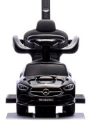 R-Sport Masinuta copii de impins Mercedes C63 amg negru cu maner pentru controlul parental suport pentru picioare protectie impotriva rasturnarii volan cu melodii si claxon