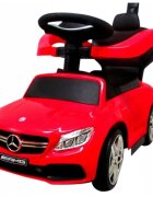 R-Sport Masinuta copii de impins Mercedes C63 amg rosu cu maner pentru controlul parental suport pentru picioare protectie impotriva rasturnarii volan cu melodii si claxon