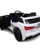 R-Sport Masinuta electrica pentru copii 70W cu telecomanda Audi RS6 alb roti Eva si scaun piele