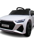 R-Sport Masinuta electrica pentru copii 70W cu telecomanda Audi RS6 alb roti Eva si scaun piele