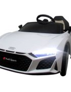 R-Sport Masinuta electrica pentru copii Audi R8 Sport Alb 70W cu telecomanda roti Eva lumini muzica si suspensii