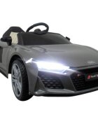 R-Sport Masinuta electrica pentru copii Audi R8 Sport Gri 70W cu telecomanda roti Eva lumini muzica si suspensii