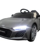 R-Sport Masinuta electrica pentru copii Audi R8 Sport Gri 70W cu telecomanda roti Eva lumini muzica si suspensii