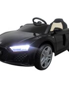 R-Sport Masinuta electrica pentru copii Audi R8 Sport Negru 70W cu telecomanda roti Eva lumini muzica si suspensii