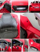 R-Sport Masinuta electrica pentru copii Audi TT Rosu 70W cu scaun din piele slow start faruri si lumini led unitate audio cu display mufa Mp3 si Usb