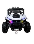 R-Sport Masinuta electrica pentru copii Buggy X9 4x4 Alb 90W cu telecomanda 12V roti gonflabile amortizoare scaun piele ecologica functie de balansare