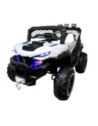 R-Sport Masinuta electrica pentru copii Buggy X9 4x4 Alb 90W cu telecomanda 12V roti gonflabile amortizoare scaun piele ecologica functie de balansare