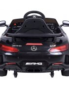 R-Sport Masinuta electrica pentru copii cu telecomanda Mercedes AMG GTR-S Negru 70W scaun de piele si roti Eva unitate audio cu display si Mp3 functie slow start