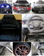 R-Sport Masinuta electrica pentru copii cu telecomanda Mercedes AMG GTR-S Negru 70W scaun de piele si roti Eva unitate audio cu display si Mp3 functie slow start
