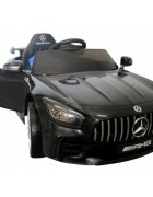 R-Sport Masinuta electrica pentru copii cu telecomanda Mercedes AMG GTR-S Negru 70W scaun de piele si roti Eva unitate audio cu display si Mp3 functie slow start