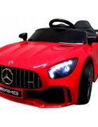 R-Sport Masinuta electrica pentru copii cu telecomanda Mercedes AMG GTR-S Rosu 70W scaun de piele si roti Eva unitate audio cu display si Mp3 functie slow start