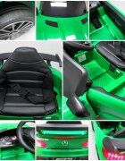 R-Sport Masinuta electrica pentru copii cu telecomanda Mercedes AMG GTR-S Verde 70W scaun de piele si roti Eva unitate audio cu display si Mp3 functie slow start