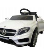R-Sport Masinuta electrica pentru copii Mercedes GLA45 Alb 70W cu telecomanda roti EVA si scaun piele pornire lenta lumini panou de muzica 2 usi cu deschidere