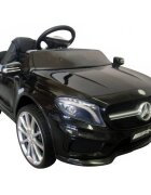 R-Sport Masinuta electrica pentru copii Mercedes GLA45 Negru 70W cu telecomanda roti EVA si scaun piele pornire lenta lumini panou de muzica 2 usi cu deschidere
