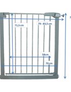R-Sport Poarta de siguranta din metal S0 gri 79-83.5 cm