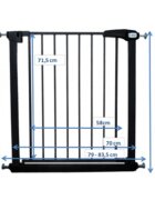 R-Sport Poarta de siguranta din metal S0 negru 79-83.5 cm