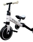 R-Sport Tricicleta multifunctionala 4 in 1 cu pedale detasabile P8 alb varsta 2-5 ani roti din spuma EVA inaltime reglabila sarcina maxima admisa 25 kg
