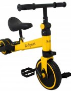 R-Sport Tricicleta multifunctionala 4 in 1 cu pedale detasabile P8 galben varsta 2-5 ani roti din spuma EVA inaltime reglabila sarcina maxima admisa 25 kg
