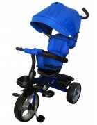 R-Sport Tricicleta pentru copii T2 Albastru 3 in 1 cu pedale control al directiei scaun reversibil rotire 360 grade roti din spuma Eva husa moale greutate admisa 25 kg