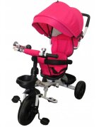 R-Sport Tricicleta pentru copii T4 Roz 3 in 1 cu pedale control al directiei scaun reversibil suport picioare pliabil centuri de siguranta moi si roti din cauciuc Eva