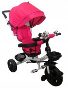 R-Sport Tricicleta pentru copii T4 Roz 3 in 1 cu pedale control al directiei scaun reversibil suport picioare pliabil centuri de siguranta moi si roti din cauciuc Eva