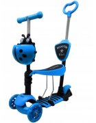 R-Sport Trotineta 5 in 1 JR albastrucu maner parental scaunel reglabil ghidon reglabil roti cu LED greutate admisa 25 kg varsta 2-7 ani