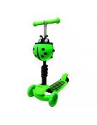 R-Sport Trotineta 5 in 1 JR verde cu maner parental scaunel reglabil ghidon reglabil roti cu LED greutate admisa 25 kg varsta 2-7 ani