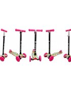 R-Sport Trotineta H2 Roz cu ghidon reglabil 3 roti din cauciuc cu led greutate admisa 50 kg varsta 2-7 ani