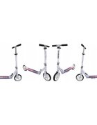R-Sport Trotineta H4 alba pliabila cu 2 roti din cauciuc ghidon reglabil greutate admisa 100 kg