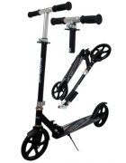 R-Sport Trotineta H5 neagra cu 2 roti pliabila roti din cauciuc ghidon reglabil greutate admisa 100 kg