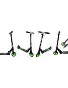 R-Sport Trotineta H7 negru-verde pliabila cu roti din cauciuc greutate admisa 100 kg