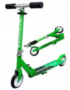 R-Sport Trotineta pliabila H6 verde cu roti din cauciuc frana de picior ghidon reglabil greutate admisa 100 kg
