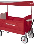 RADIO FLYER Carucior copii pliabil de tractat cu baldachin EZ Fold Wagon prevazut cu scaune confortabile cu centuri de siguranta suporturi pentru sticle roti silentioase greutate maxima suportata 68 kg