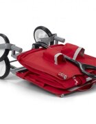 RADIO FLYER Carucior copii pliabil de tractat cu baldachin EZ Fold Wagon prevazut cu scaune confortabile cu centuri de siguranta suporturi pentru sticle roti silentioase greutate maxima suportata 68 kg