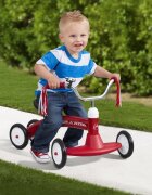 RADIO FLYER Ride-On copii fara pedale Scoot About scaun cu reglare usoara sonerie si panglici decorative cadru din otel greutate maxima admisa 20 kg