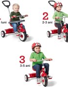 RADIO FLYER Tricicleta pentru copii 3 in 1 Stroll N Trike rosu cu scaun cu pozitie ajustabila roti silentioase maner reglabil pe inaltime si detasabil sistem roata libera pana la 25 kg