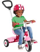 RADIO FLYER Tricicleta pentru copii 3 in 1 Stroll N Trike roz cu scaun cu pozitie ajustabila roti silentioase maner reglabil pe inaltime si detasabil sistem roata libera pana la 25 kg