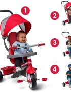 RADIO FLYER Tricicleta pentru copii 4 in 1 multifunctionala 9 luni-5 ani scaun cu pozitie ajustabila copertina cu protectie UV suport pentru picioare si tavita cu suport pentru jucarii