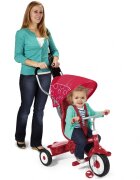 RADIO FLYER Tricicleta pentru copii 4 in 1 multifunctionala control al directiei sezut cu pozitie ajustabila copertina pentru protectie UV