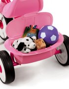 RADIO FLYER Tricicleta pentru copii Fold 2 Go Pink pliabila cu scaun reglabil in inaltime in functie de varsta roti silentioase panglici decorative si compartiment pentru depozitare