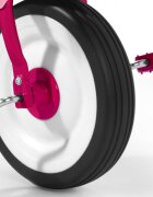 RADIO FLYER Tricicleta pentru copii Fold 2 Go Pink pliabila cu scaun reglabil in inaltime in functie de varsta roti silentioase panglici decorative si compartiment pentru depozitare