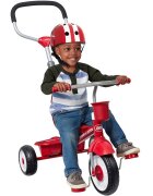 RADIO FLYER Tricicleta pentru copii rosu multifunctionala 4 in 1 cu scaun cu pozitie ajustabila suport pentru picioare roti silentioase maner reglabil pe inaltime si detasabil sistem roata libera pana la 25 kg