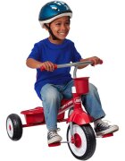 RADIO FLYER Tricicleta pentru copii rosu multifunctionala 4 in 1 cu scaun cu pozitie ajustabila suport pentru picioare roti silentioase maner reglabil pe inaltime si detasabil sistem roata libera pana la 25 kg