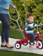 RADIO FLYER Tricicleta pentru copii Steer and Stroll multifunctionala maner de impins detasabil suport picioare scaun reglabil roti silentioase sonerie