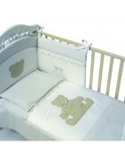 Raffaello Design Made in Italy Set lenjerie de lux din bumbac cu broderie protectie laterala pilota pentru pat bebelusi Theo Italia