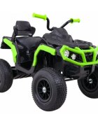 Ramiz Atv electric pentru copii Air BDM0906 102x65x73 cm negruverde 90W cu suspensii lumini sunete panou audio si scaun piele