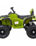 Ramiz Atv electric pentru copii Air BDM0906 102x65x73 cm verde 90W cu suspensii lumini sunete panou audio si scaun piele