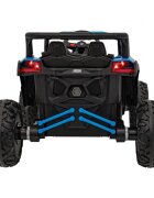 Ramiz Atv electric pentru copii Buggy Defend 106x75x59 cm albastru 140W cu telecomanda 4 x 4 suspensii sunete lumini scaun piele roti din spuma Eva si panou audio